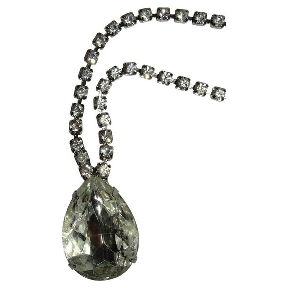 Kenneth Lane Tear Drop Rhinestone Necklace